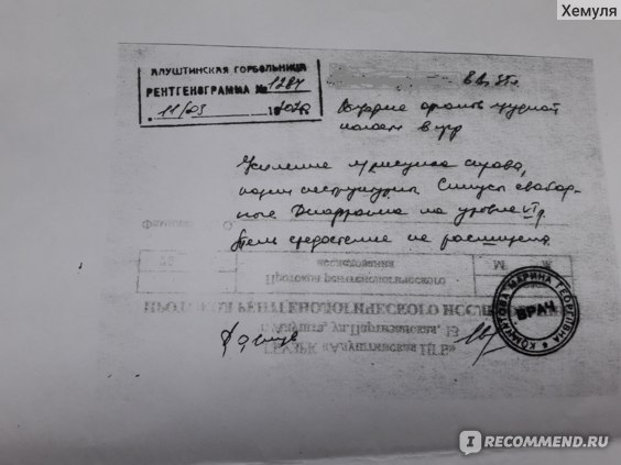 Заключение рентгенолога