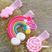 Набор заколок, радуга. Лот 3 шт!